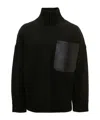 Jw Anderson Turtleneck Pocket Patch Knitted Jumper In Black