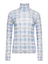 Jw Anderson J. W. Anderson Fitted Turtleneck With All-over Logo Print In Azul
