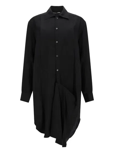 Jw Anderson Tuxedo Midi Dress Long Sleeves Asymmetric Hem In Black