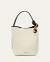 Jw Anderson Twill Canvas Chain Bucket Bag In Natural