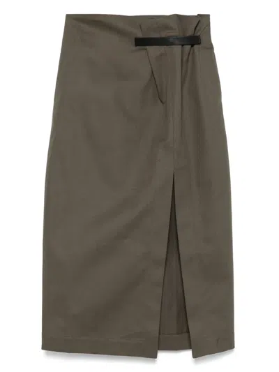 JW ANDERSON TWILL-WEAVE MIDI SKIRT