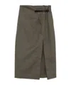 Jw Anderson Strap Detail Midi Skirt In Khaki