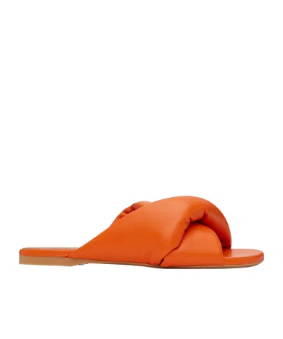 Jw Anderson Twist Cross-strap Slippers In Orange