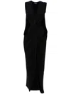 Jw Anderson Long Twist Front Dress In Black