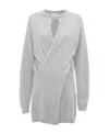 Jw Anderson Twist-front Organic-cotton Dress In Gray