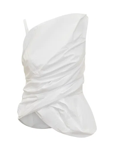 Jw Anderson Twisted Asymmetric Designed Vest Top In White