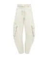 Jw Anderson Cotton Barrel-leg Cargo Pants In White