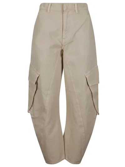 Jw Anderson Twisted Cargo Trousers In Chalk