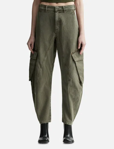 Jw Anderson Twisted Cargo Trousers In Green