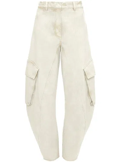 Jw Anderson Twisted Cargo Trousers In White