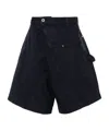 Jw Anderson Knee-length Twisted Bermuda Shorts In Black