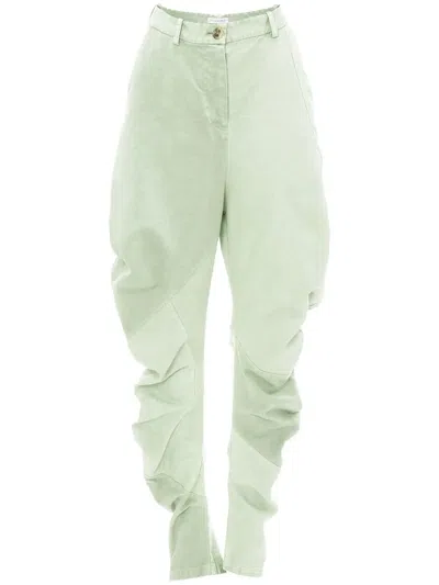 Jw Anderson Twisted Trousers In Green