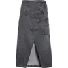Jw Anderson Denim Midi Skirt In Grey