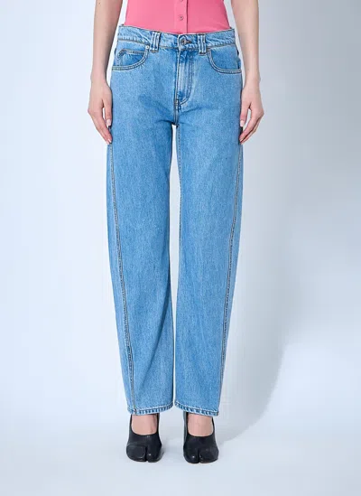 Jw Anderson Twisted Denim Jeans In Light Blue