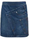Jw Anderson Mini Skirt With Asymmetric Design And Pockets In Blue