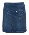 Jw Anderson Mini Skirt With Asymmetric Design And Pockets In Blue