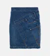 Jw Anderson Mini Skirt With Asymmetric Design And Pockets In Blue
