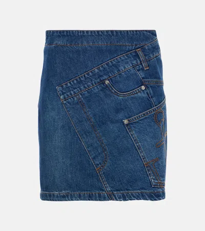 JW ANDERSON TWISTED DENIM MINISKIRT