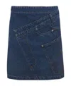 Jw Anderson Twisted Mini Denim Skirt In Blue