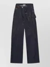 Jw Anderson Twisted Denim Wide Leg Jeans Belt Loops In Animal Print