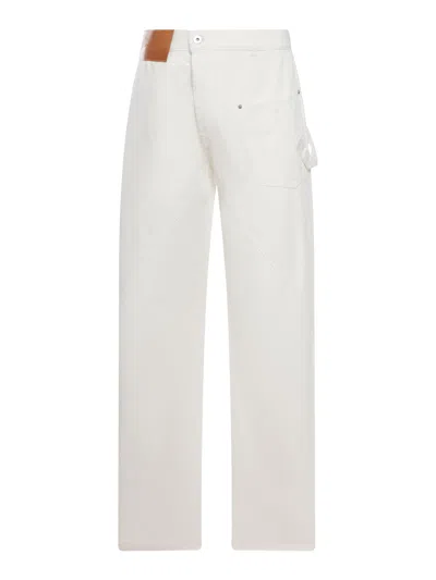 Jw Anderson J.w.anderson Men Twisted Denim Worker Jeans In White