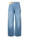 Jw Anderson Twisted Denim Trousers Embroidered Pocket