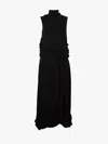 Jw Anderson Black Twisted Drape Sheer Maxi Dress In Black