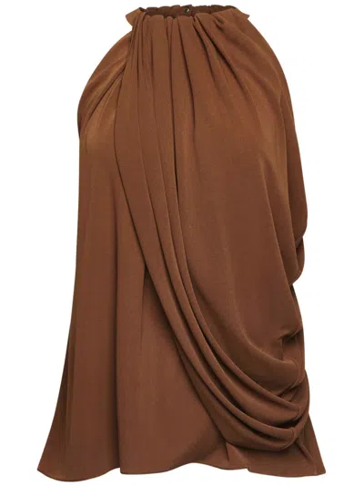 Jw Anderson Twisted Halterneck Top In Brown