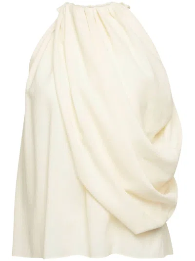 Jw Anderson Twisted Halterneck Top In White