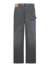 Jw Anderson Twisted Jeans In Gray