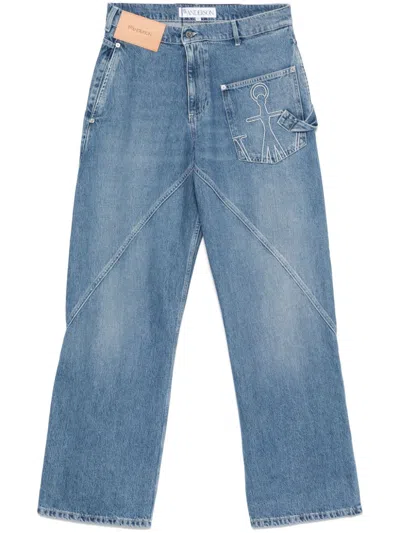 Jw Anderson Twisted Jeans In Blue