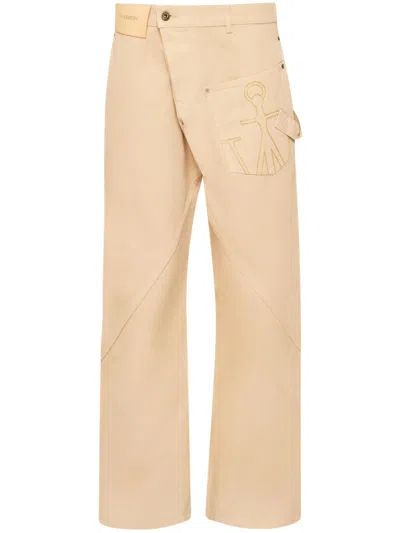 Jw Anderson Twisted Jeans In Neutrals