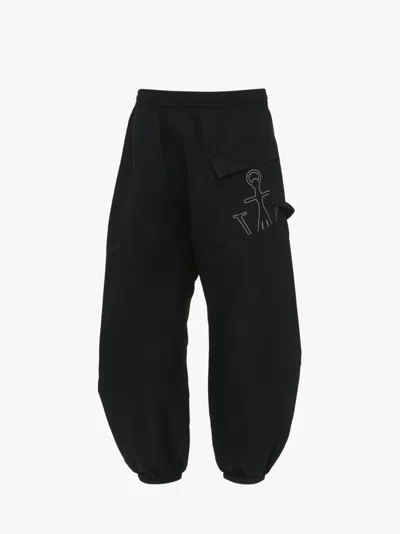 JW ANDERSON TWISTED JOGGERS WITH ANCHOR LOGO PRINT