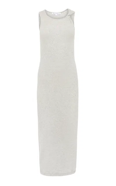 JW ANDERSON TWISTED KNIT ORGANIC COTTON MIDI DRESS