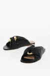 Jw Anderson Corner Chain-embellished Gathered Leather Slides