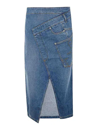 JW ANDERSON FALDA SEMILARGA - AZUL