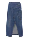 Jw Anderson Jwanchor Twisted Midi Skirt In Light Blue