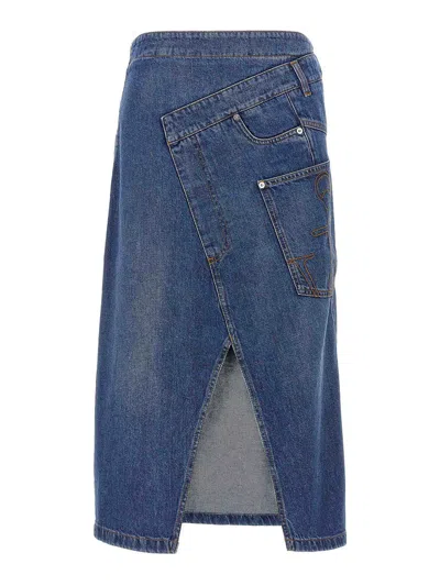 JW ANDERSON FALDA SEMILARGA - AZUL CLARO