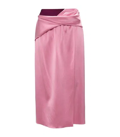 Jw Anderson Twisted Midi Skirt In Pink