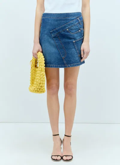 Jw Anderson Twisted Mini Skirt In Blue