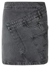 Jw Anderson Grey Denim Miniskirt In Grey