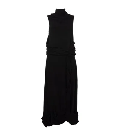 Jw Anderson Twisted Sheer Dress In Black