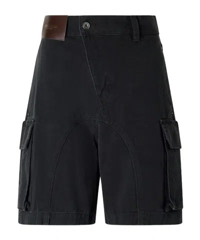 Jw Anderson W Anderson Womens Twist Patch-pocket Cotton Shorts Black