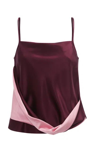Jw Anderson Twisted Satin Camisole Top In Purple
