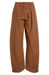 Jw Anderson Workwear Cotton Twill Twisted Seam Pants In Caramel