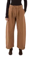 Jw Anderson Workwear Cotton Twill Twisted Seam Pants In Caramel