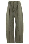 Jw Anderson Twisted-seam Trousers In Green