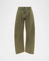 Jw Anderson J. W. Anderson Mid-rise Trousers With Pleats In Green