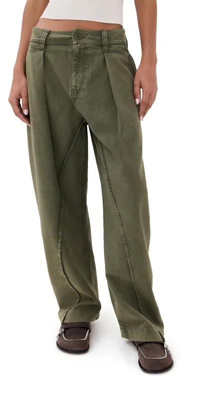 Jw Anderson Twisted Seam Trousers Olive In Green
