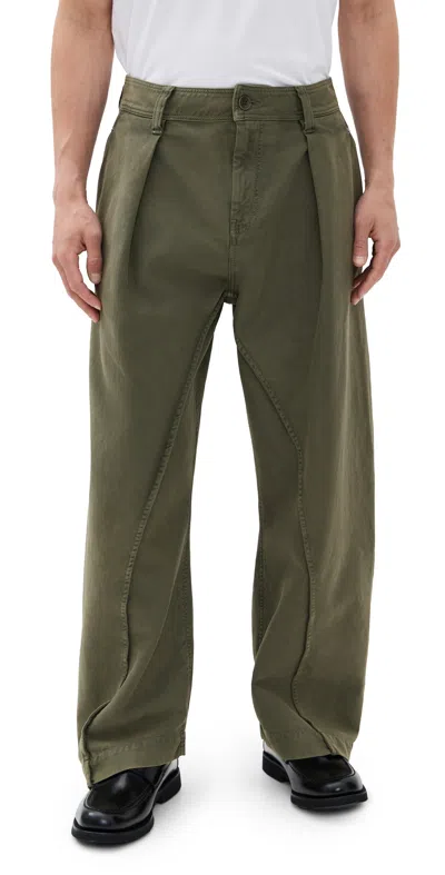 JW ANDERSON TWISTED SEAM TROUSERS OLIVE